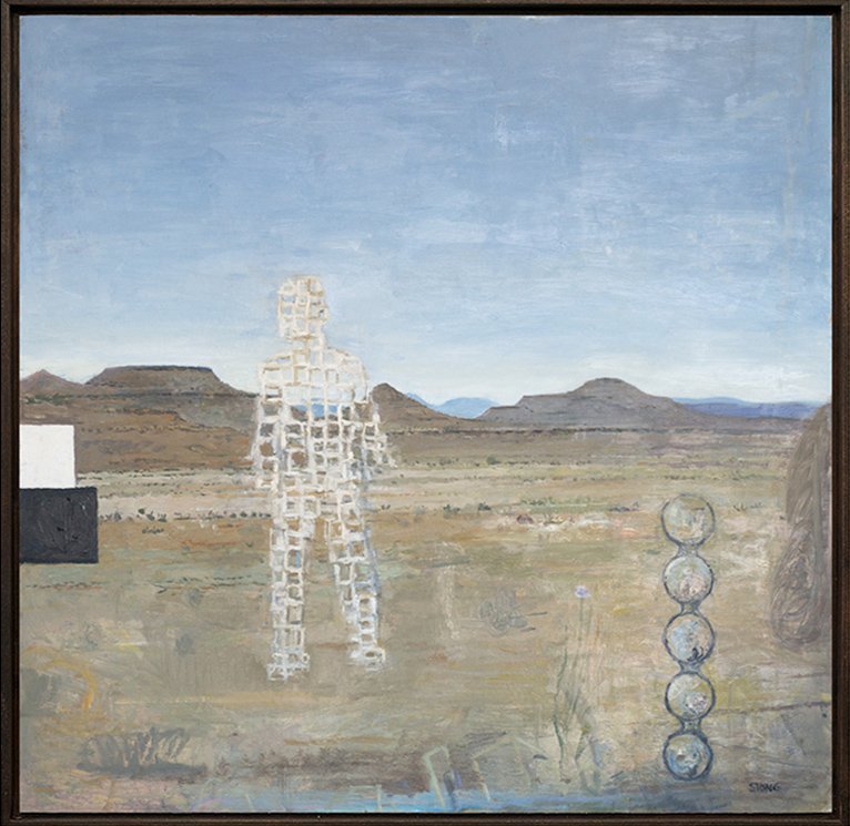 Briefcase 2017, Oil on Board, 102 x 102 cm