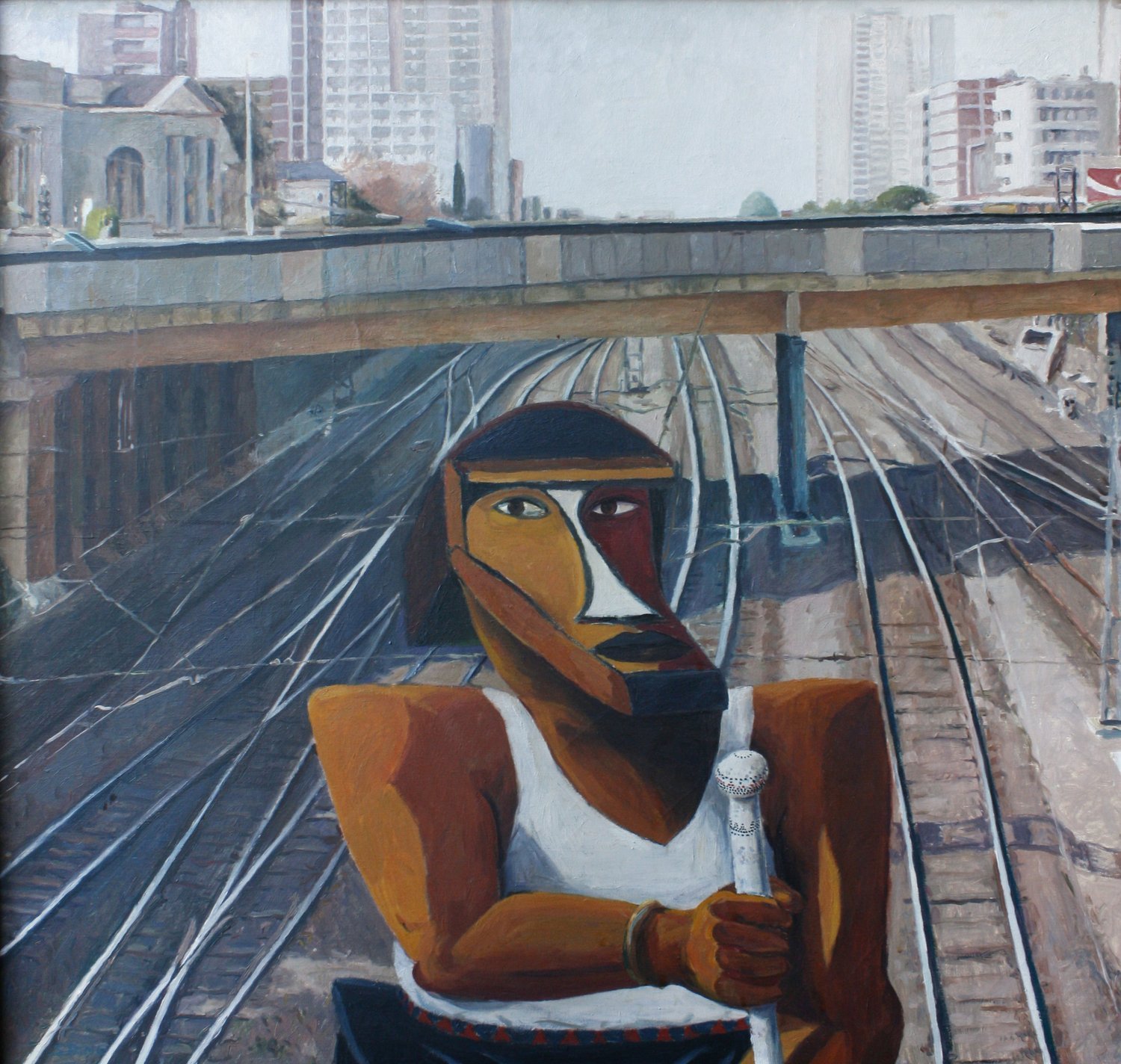Figure in Landscape 1981, Oil on Canvas, 108 x 108 cm