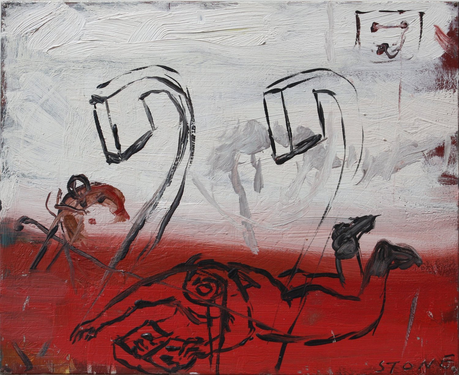 Learning 1986, Oil on Metal, 20 x 25 cm