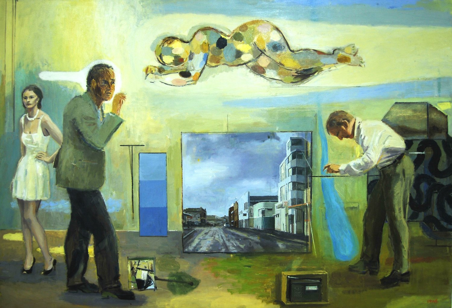 No News Today 2008, Oil on Canvas, 140 x 120 cm