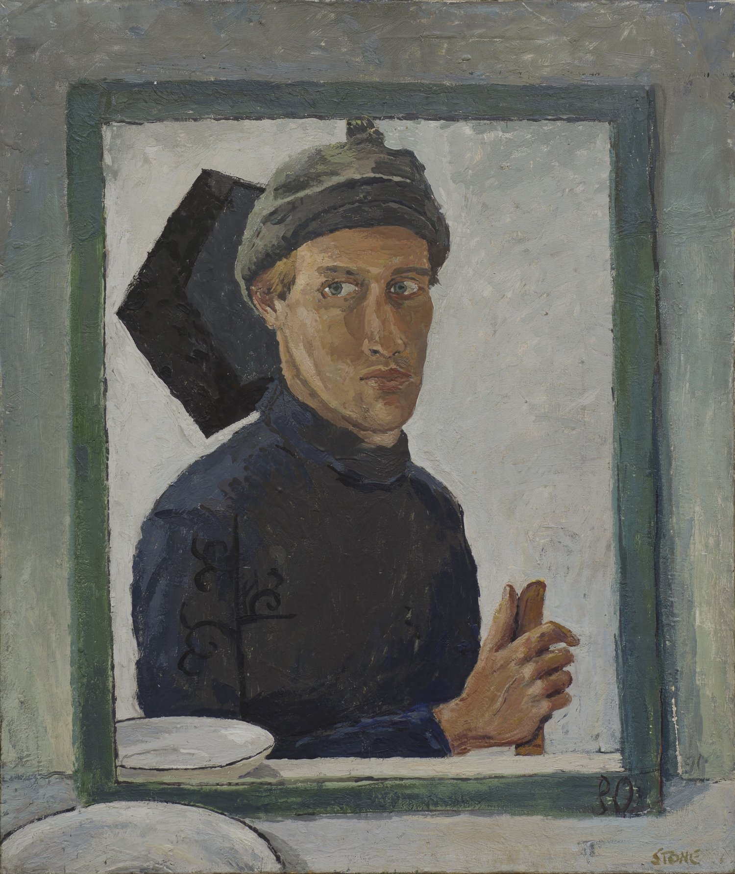 Portrait of the Artist by Himself 1980, Encaustic on Canvas, 84 x 71 cm