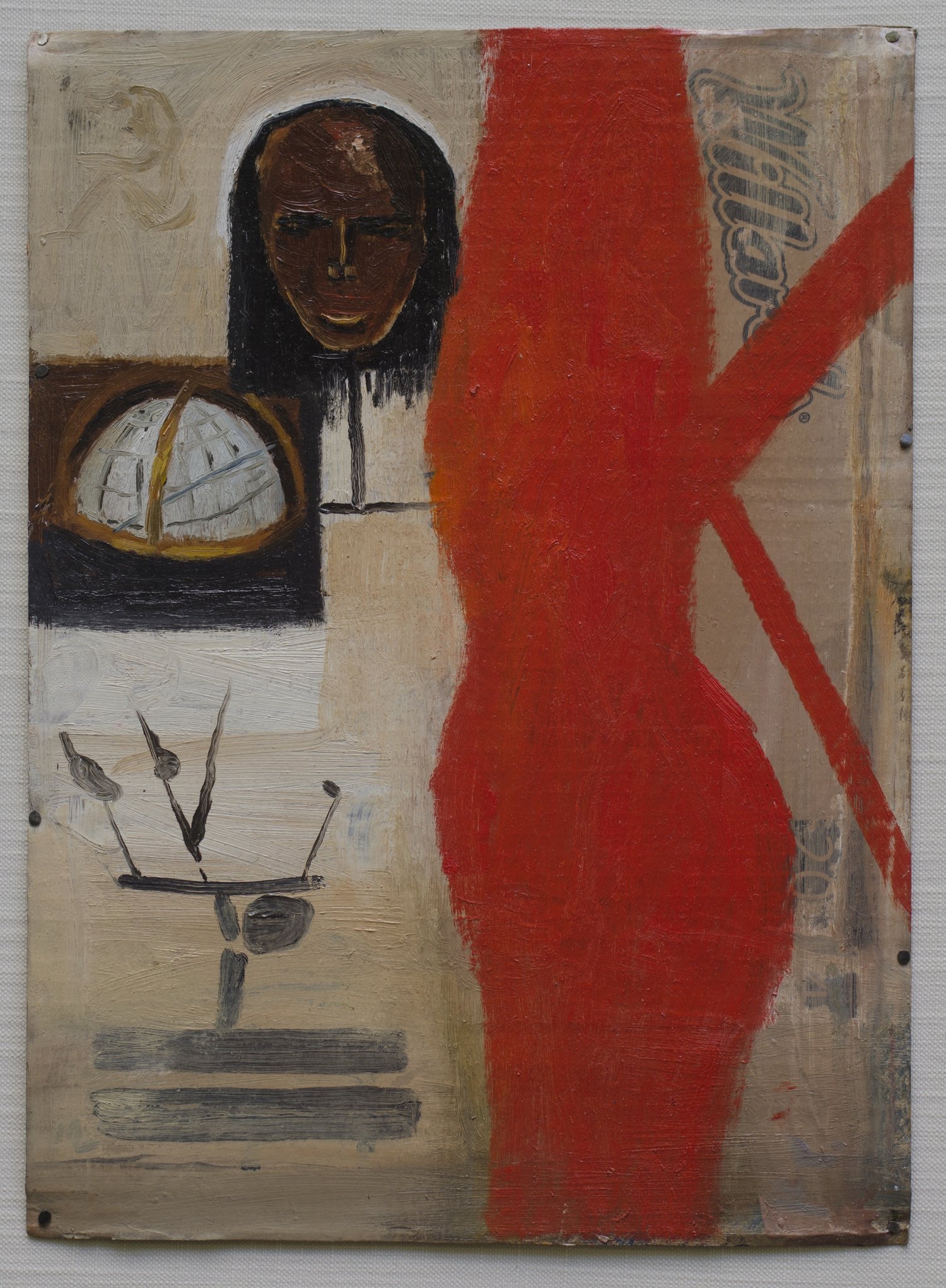 Red Abstract Figure 2012, Oil on Cardboard, 38 x 27.5 cm
