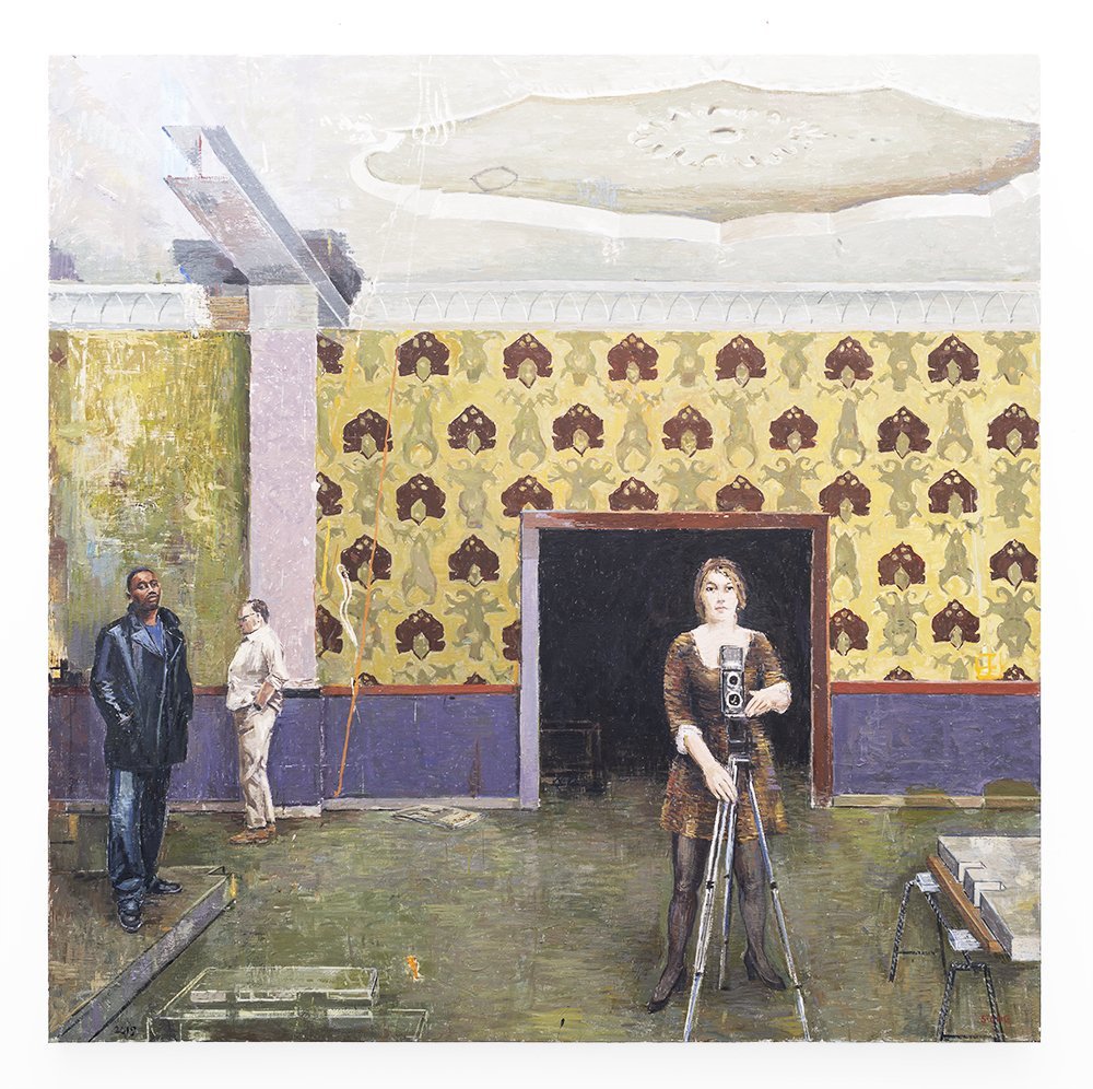 The Hall at the Juno Hotel 2019, Encaustic on Canvas, 192 x 192 cm