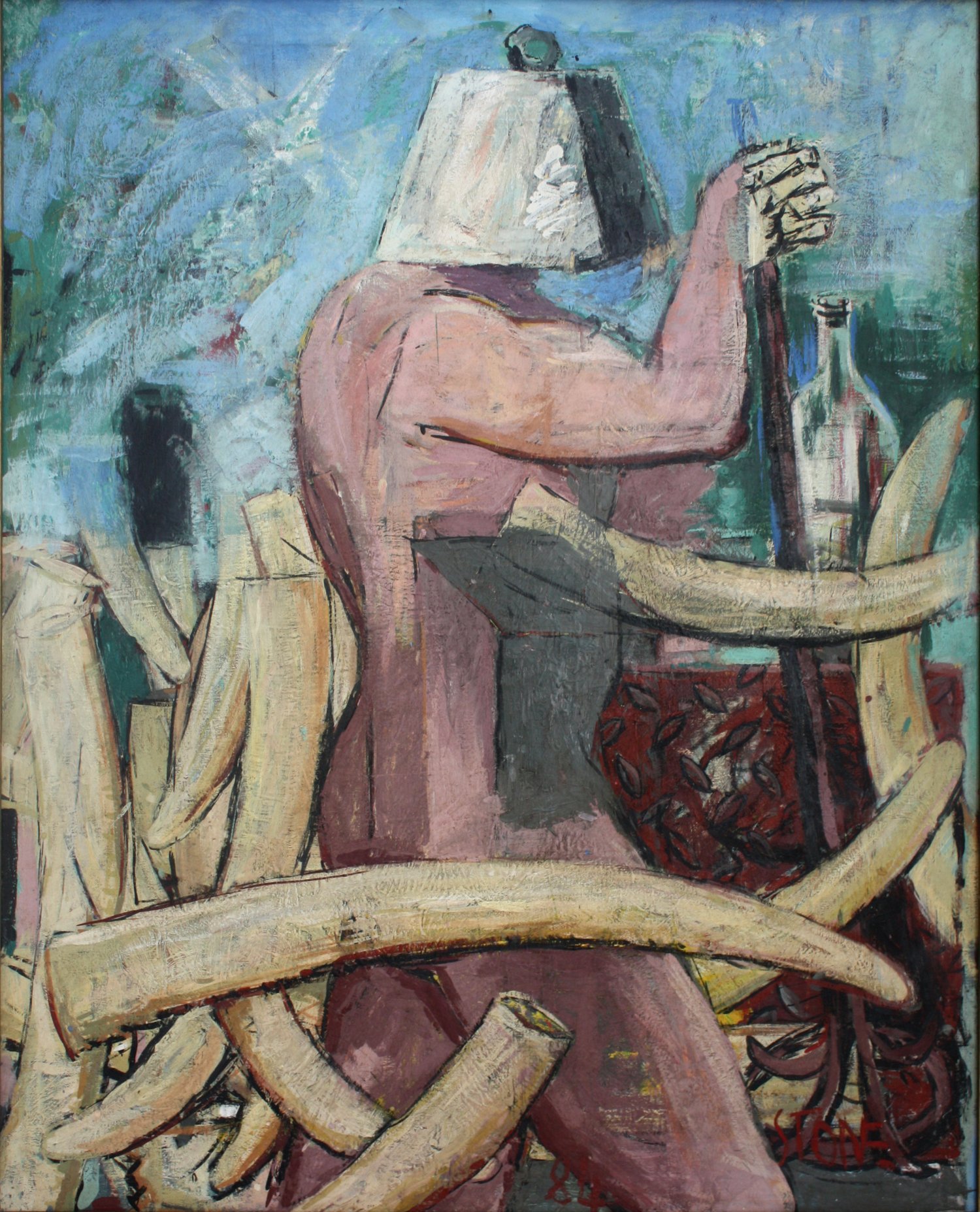 The Hunter 1984, Encaustic on Canvas, 136 x 98 cm