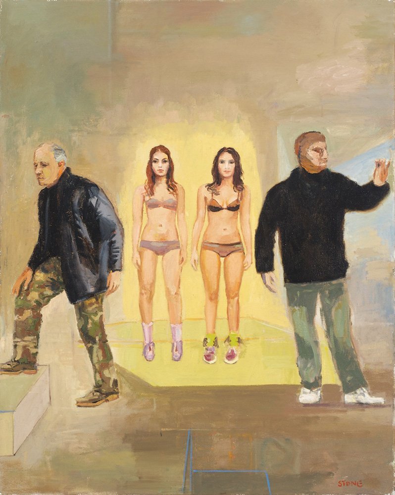 Two Girls and Two Men 2014, Oil on Canvas, 116.5 x 93 cm