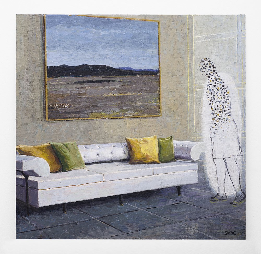 Urban Light 2018, Encaustic on Board, 102 x 102 cm